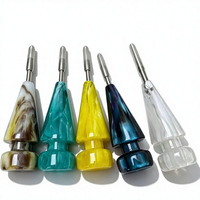 Aiguilles à poinçonner en métal avec manche en résine, accessoire rond pour chicha, outil de fumage portable