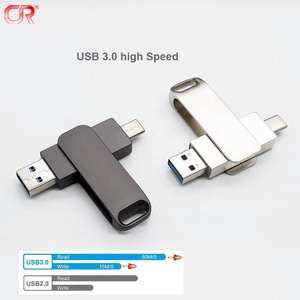 2 trong 1 OTG kim loại điện thoại di động USB Flash Drive Bạc Quay máy tính U đĩa <span class=keywords><strong>dual</strong></span>-mục đích Bộ nhớ mở rộng Công suất Pendrive OEM - Product Image 4