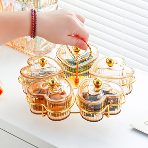 Plateau à fruits en plastique en forme de cœur avec couvercle, type sur pied, 1-3L, boîte de rangement décorative pour table basse, service de collations - Product Image 2