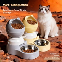 Distributeur automatique de nourriture pour chats et chiens, grande capacité, à commande au pied, anti-fuite, en plastique, avec mécanisme de distribution par pression