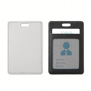 Custom Logo PU Leather Sublimation Blank Luggage Tags DIY Design Suitcase Tags with <b>ID</b> Card <b>Holder</b> for Office & School Use - Product Image 2