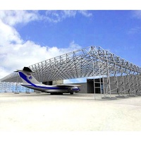Hangar d'avion en acier à grande portée sans colonnes intérieures pour l'aéroport SAFS, construction préfabriquée à structure spatiale