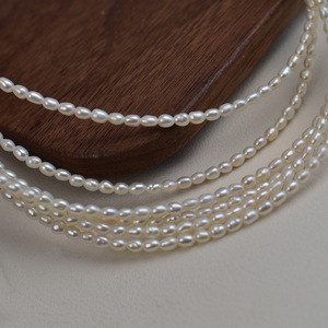 Perlas de Agua Dulce Naturales de Alto Rendimiento, Mini Perlas de 2.5mm, Perlas de Mijo, Accesorio para Manualidades, Hilo de 39 Pulgadas - Product Image 3