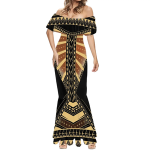 Trang Phục Bộ Lạc Puletasi Làm Theo Yêu Cầu Váy SAMOA Váy Dạ Hội Thanh Lịch Dạ Hội Dài Hở Vai Gợi Cảm Cho Nữ Đầm Dự Tiệc - Product Image 4