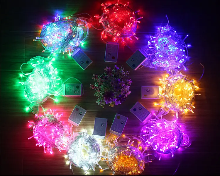 Christmas party home decor outdoor rice Diwali led PVC string light 100m battery powered