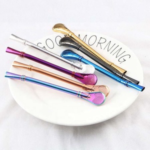 Cucchiaio con Cannuccia Riutilizzabile in Acciaio Inox 304 Oro Rosa per Tè Mate <span class=keywords><strong>Argentino</strong></span> e Whisky, con Filtro Ecologico, Accessorio per <span class=keywords><strong>Bar</strong></span> FX-K48 - Product Image 4