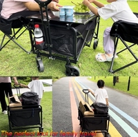 Chariot de plage robuste à grande capacité, chariot utilitaire pliable, chariot d'extérieur, chariot portable pour le jardin, le camping, les courses