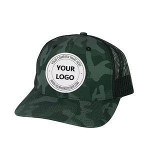 Haute qualité personnalisé réglable Snapback étiquette Logo Vintage avant patchs 6 panneaux broderie maille réglable casquettes de camionneur - Product Image 2