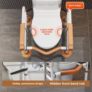 Barre d'appui <span class=keywords><strong>WC</strong></span> moderne pour personnes âgées, finition peinte, sans perçage, antidérapante, aide <span class=keywords><strong>à</strong></span> la levée, cadre de sécurité pour toilettes, siège de toilettes - Product Image 4