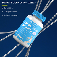 Comprimés de Calcium au Colostrum Bovin Biologique OEM – Suppléments pour Adultes, Soutien Intestinal, IGG 20% 25%, Amélioration de la Densité Osseuse, 60 Comprimés