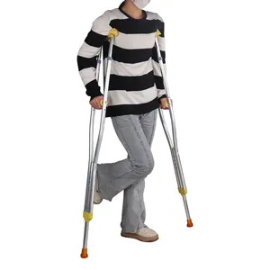 Outdoor Medical Aluminum Lightweight Adjustable Underarm Crutch Disability Crutch For Elderly