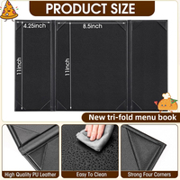 Kustom penutup Menu kayu & kertas tahan air lipat 8.5x11 inci Restoran Menu hitam buku daftar anggur minuman Cafe Bar Hotel