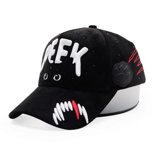 Casquettes de baseball en daim brodé 3D avec logo personnalisé en cuir PU de haute qualité à 5 panneaux et strass - Product Image 1