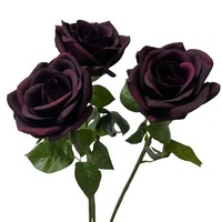 Rose artificielle réaliste ZZZ au toucher naturel, tige unique, style moderne, décoration intérieure pour arrangements de mariage, bouquet de mariée