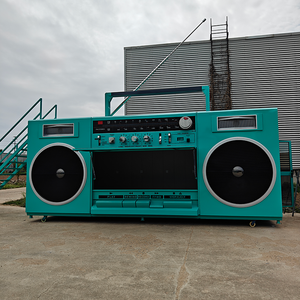 Radio rétro turquoise nostalgique style kiosque-boombox avec <span class=keywords><strong>antenne</strong></span> pour parcs à thème, événements, food trucks, services de restauration rapide, résistant à la rouille - Product Image 1