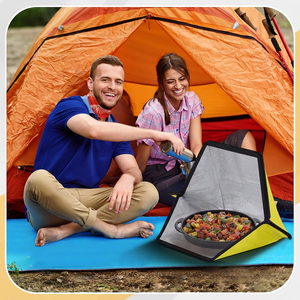 <span class=keywords><strong>Four</strong></span> <span class=keywords><strong>solaire</strong></span> portable de luxe avec batterie de cuisine complète, grilles de déshydratation et thermomètre, idéal pour le camping et les activités de plein air - Product Image 5