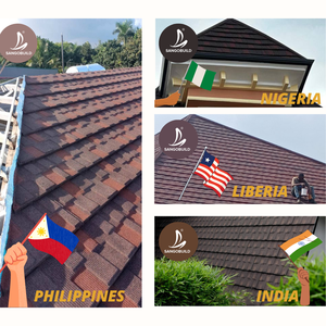 Vật liệu xây dựng Nam Phi đầy màu sắc lợp Harvey gạch 0.4mm Độ dày đá tráng nhôm kẽm kim loại tấm lợp - Product Image 5