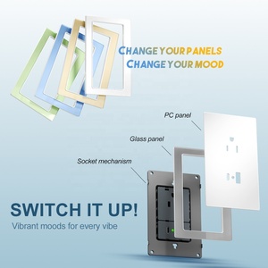 Panel de vidrio blanco americano 15A <span class=keywords><strong>interruptor</strong></span> eléctrico de luz <span class=keywords><strong>enchufe</strong></span> de EE. UU. <span class=keywords><strong>USB</strong></span> tipo a carga toma de corriente de pared México <span class=keywords><strong>interruptor</strong></span> de salida - Product Image 5