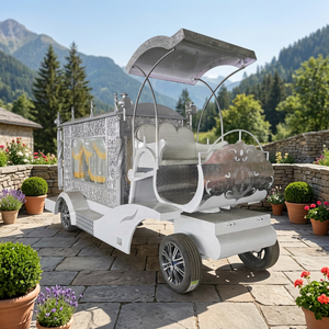Nouveau produit, vente directe d'usine en Chine, voiture funéraire, charrette funéraire antique électrique/à chevaux, voiture funéraire de luxe argentée - Product Image 1