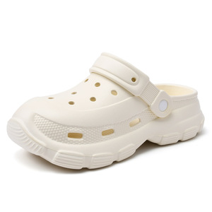 Men's Platform <b>Clogs</b> Breathable Non Slip Height Increasing Closed Toe EVA Outsole Summer Beach Slippers For Couples - Product Image 5