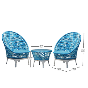 Ensemble de canapé de balcon OSMEN <span class=keywords><strong>Ostra</strong></span> en aluminium et rotin tressé, 2 chaises, table ronde en verre, résistant aux intempéries, meubles de jardin et de terrasse - Product Image 6