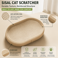 Grattoir à chat en sisal, panier ovale, lit intégré, jouet durable pour aiguiser les griffes pour chats d'intérieur