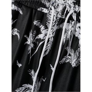 Ensemble 2 pièces pour homme, imprimé tropical, débardeur et short à cordon de serrage, coupe ample, tenue de plage estivale - Product Image 4