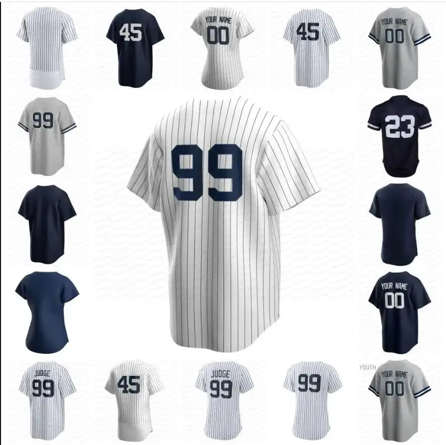 2023 High quality titched sublimation Embroidery yan kees Softball Baseball jerseys 99# Aaron Judge Men Baseball Uniforms