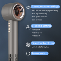 Sèche-cheveux ionique électrique professionnel haute vitesse avec diffuseur pour cheveux bouclés, idéal pour hôtel, maison et voyage, moteur DC sans balais 110 000 tr/min