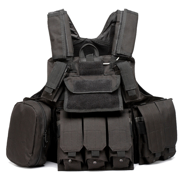 Zennison New Arrival Waterproof Durable Molle Chaleco Tactico Black Plate Carrier Tactical Vest Bag