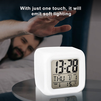 Réveil Cartoon Multifonction à Changement de 7 Couleurs avec Lumière LED, Thermomètre Numérique, Horloge Électronique de Nuit, Personnalisable OEM ODM