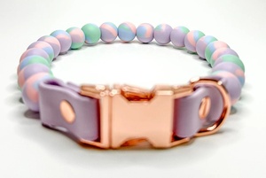 <span class=keywords><strong>Collar</strong></span> de perro personalizado elegante <span class=keywords><strong>collar</strong></span> de nailon con cuentas de silicona personalizadas y hebilla personalizable elegante - Product Image 2