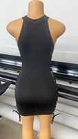 Robe Mini Moulante Sexy Évidée Sans Manches à Lacets pour Femme – Style Streetwear Décontracté et Tendance pour l'Été