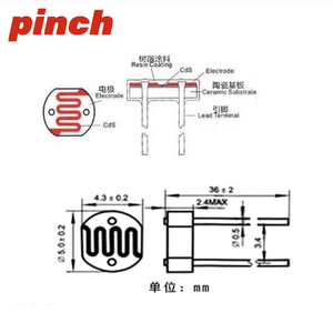 Sensor de Luz Fotoresistente de 5mm GL5506, Componente de Detección de Orificio Pasante - Product Image 3
