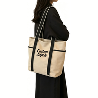 Sac fourre-tout spacieux en toile, fermeture magnétique à clip rapide avec sangles renforcées pour les journées au bureau et le transport d'ordinateurs portables, idéal pour les courses au marché