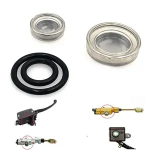 18mm&12mm Motorcycle Master Brake Cylinder Reservoir Sight Glass with Rubber Gasket for Motorbike Brake Clutch Levers