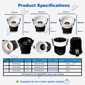 Faretto LED da Incasso Anti-Riflesso 36 LED 10W 3CCT Dimmerabile per <span class=keywords><strong>Hotel</strong></span> e Progetti Commerciali - Product Image 6
