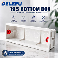 Boîtier de jonction électrique encastré DELEFU 195 Type 4 Gang PVC, ignifuge, pour interrupteur mural et prise, 187x70x50mm