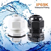 Passe-câble étanche SVLEC IP68 en nylon avec décharge de tension, raccord NPT M20 réglable, conforme RoHS, en caoutchouc NBR EPDM