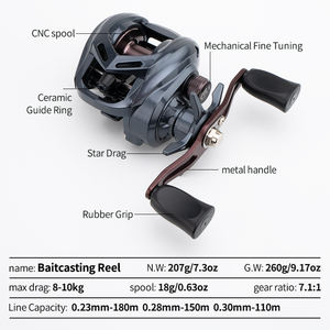 高品质金属 7.1:1 超轻抛饵式钓鱼线轮 咸水用 右手和左手钓鱼线轮 钓具 - Product Image 2