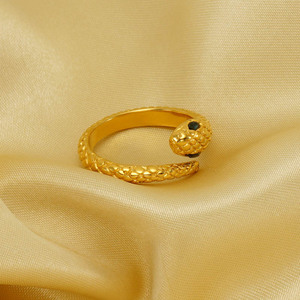 Zogxin Snake Shape Gold <b>Ring</b> <b>Adjustable</b> Animal Design Unisex Jewelry - Product Image 3