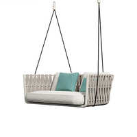 Meubles de jardin d'extérieur de style moderne balançoire de balcon en rotin avec corde pour balançoires de patio salon hôtel villa cour