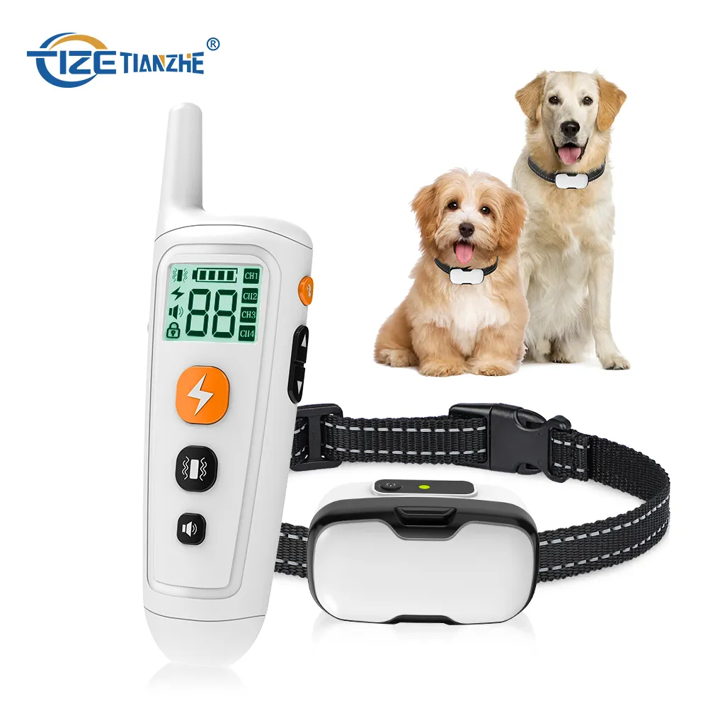 Collar electrónico de choque para entrenamiento de perros, nuevo diseño, resistente al agua, con control remoto, recargable