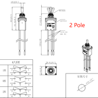 Commutateur STSP STDP DTSP DPDT Interrupteur à bascule étanche 12v avec fil
