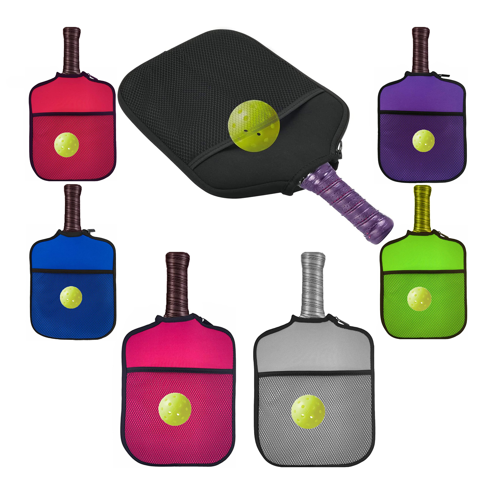 Wholesale Custom Colored Anti-Drop Racket Bag Fashion Pickleball Paddle with Diving Material Cover Outdoor Pickleball Paddles