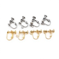 Adaptateurs de boucles d'oreilles en acier inoxydable 316 électroplaqué en forme d'anneau à visser, boucles d'oreilles sans perçage, bijoux de mode DIY
