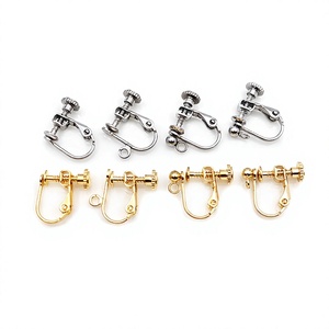 316 Edelstahl Galvanisierte Ringförmige Schraubbare Ohrring-Adapter Piercingfreie Ohrringe DIY Modeschmuck - Product Image 2