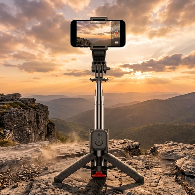 Factory TT22 Mini Selfie Stick Auto Open Tripod 700mm 360°rotate Phone Stand Is Detachable 27.5 Inch Compatible with Fill Lights