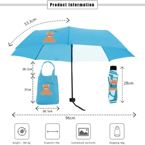 Parapluie manuel pliable en 3 sections, éco-responsable, avec cadre en fer et tissu nylon, coupe-vent, léger, résistant à l'eau, avec logo personnalisé, pour le shopping et les affaires - Product Image 3
