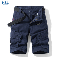Pantalons pour hommes, shorts cargo multi-poches en coton, coupe droite décontractée, shorts de travail en plein air pour hommes